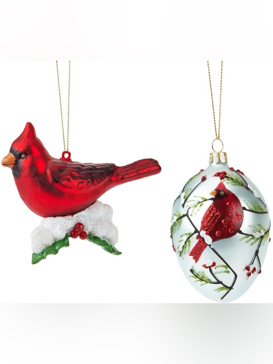 Joan Rivers Other - NWT Joan Rivers Cardinal Ornaments 2015 Set of 2 Red & White 4”-5”